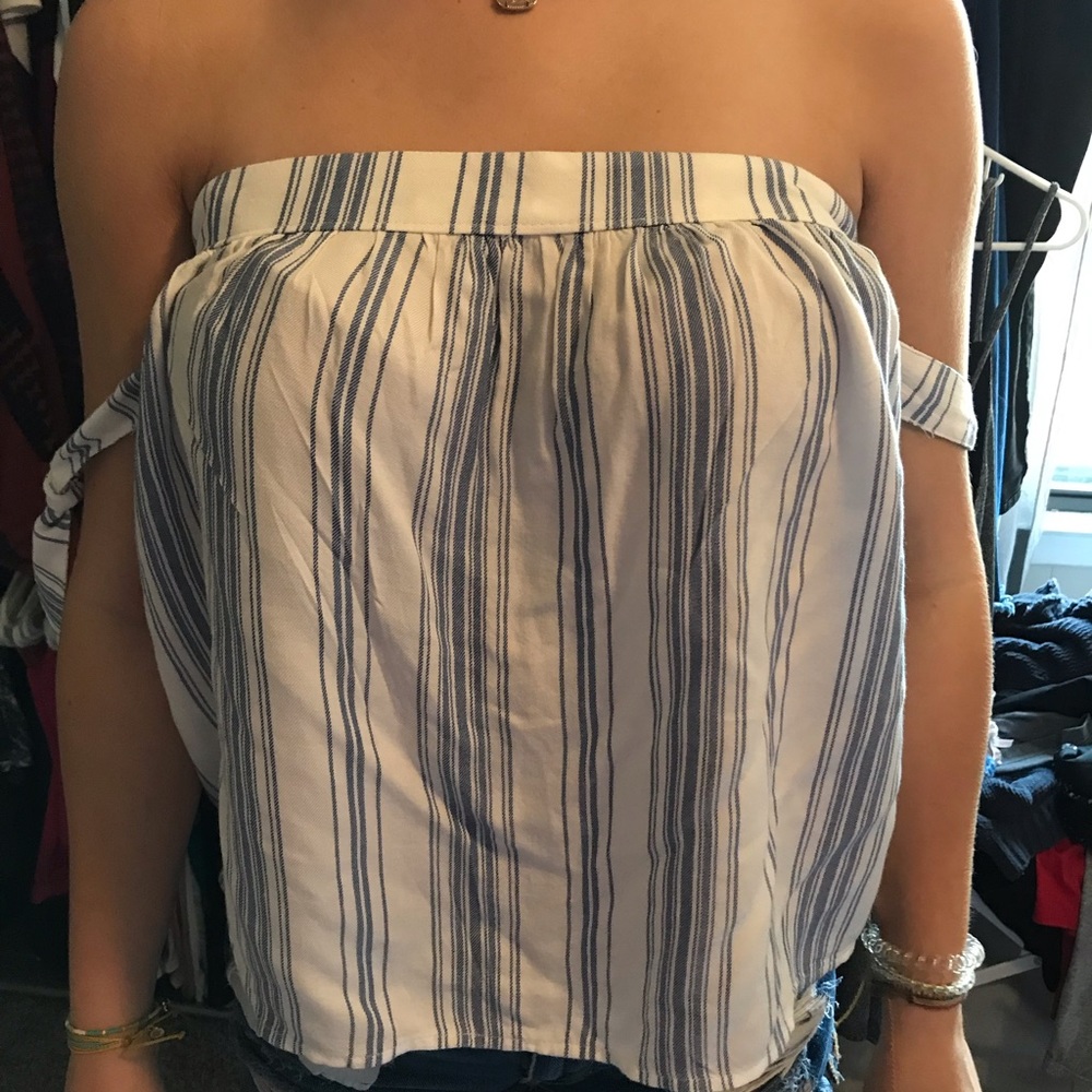 strapless striped shirt